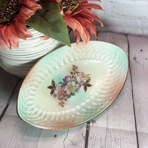 Vintage Bavaria Wild Rose (Scallop, Rim, Embossed) by Schumann relish dish